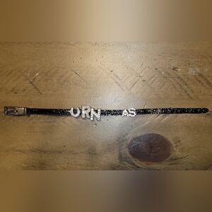 Leather Bracelet With Horseshoe And Letters R,N, A, S With Silver Buckle